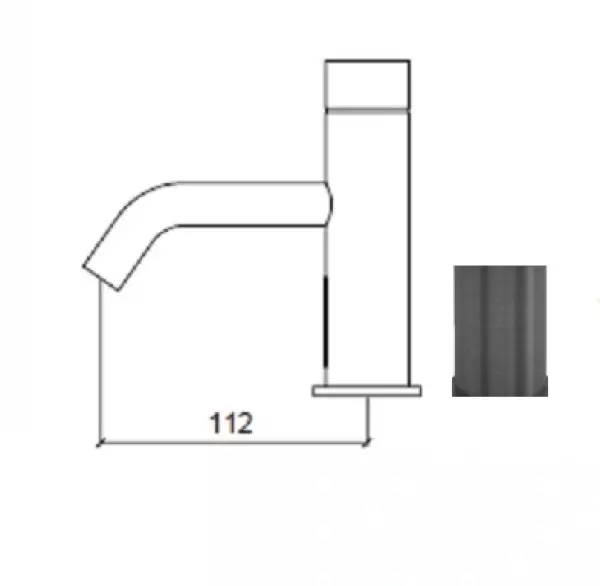 Waterevolution Flow elektronische wastafelkraan infraroodsensor op batterijen Gun Metal T110GME