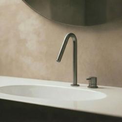 Waterevolution Flow 2 lyukú mosdócsap PVD Gun Metal kis V 120 mm kifolyóval T1121VGME