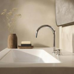 Waterevolution Flow 2-lyukas mosdócsaptelep króm alacsony U 113mm kifolyóval T1121U01