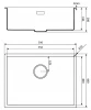 Lorreine zwarte Quartz spoelbak 55x40cm onderbouw vlakbouw en opbouw zwart met zwarte korfplug 1208954003