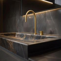 Waterevolution Flow 2-lyukú mosdócsaptelep kefélt réz T1121ULE