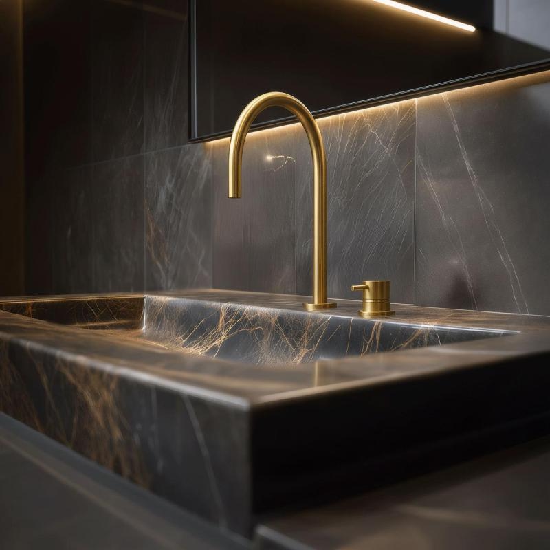 Waterevolution Flow 2-lyukú mosdócsaptelep kefélt réz T1121ULE