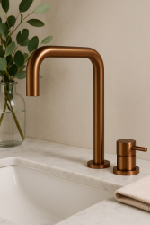 Waterevolution Flow 2-lyukú mosdócsaptelep PVD Kefélt Réz T112HCPE