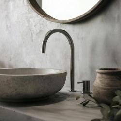 Waterevolution Flow 2 lyukas mosdócsap PVD Gun Metal magas U 200 mm kifolyóval T1122UGME