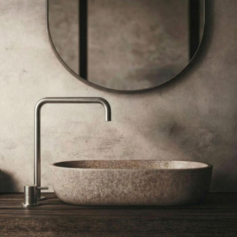 Waterevolution Flow 2-lyukú mosdócsaptelep magas kifolyással 222 rozsdamentes acél T122HIE