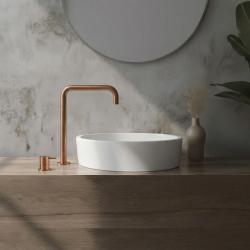 Waterevolution Flow 2-lyukú mosdócsaptelep magas kifolyóval 222 PVD Csiszolt Réz T122HCPE