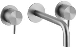 Waterevolution Flow 3 lyukas beépíthető mosdócsaptelep, teljes egészében rozsdamentes acélból, 10 cm-es kifolyóval T1163FIE-10