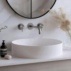 Waterevolution Flow 3 lyukú beépíthető mosdócsap Teljesen rozsdamentes acélból, 15 cm-es kifolyóval T1163FIE-15