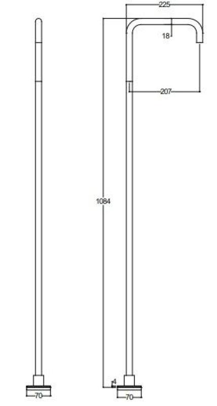 Waterevolution Flow szabadon álló mosdócsaptelep kifolyó PVD Gun metal T1.676.GM.E