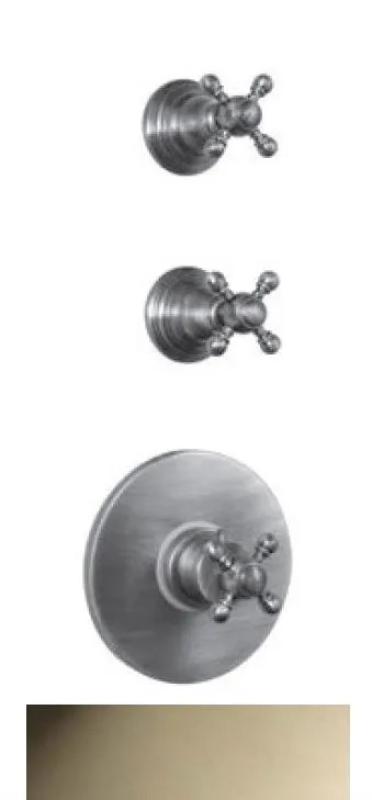 PB Classic nosztalgikus beépíthető zuhany termosztát 2 elzárócsappal, rozsdamentes acél megjelenésű