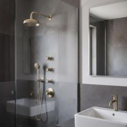 PB Classic nosztalgikus beépíthető zuhanytermosztát 3 zárószeleppel, bronz