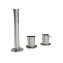 Waterevolution Flow 3-lyukú Kádkeverő Csaptelep Kádperemre Szereléshez Rozsdamentes Acél T138SBIE