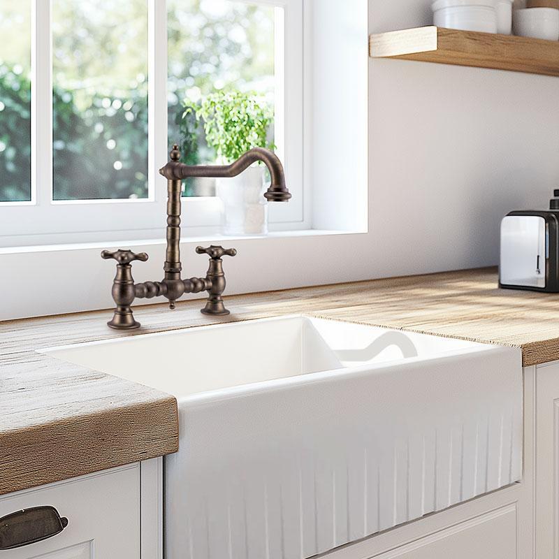 PB Nosztalgikus Konyhai Csaptelep sötét bronz derékszögű kifolyóval és csillag alakú gombokkal 1208954667