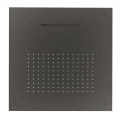 SB Square 316 beépített esőzuhany hullámsugárral 38x38cm PVD gun metal 1208955326