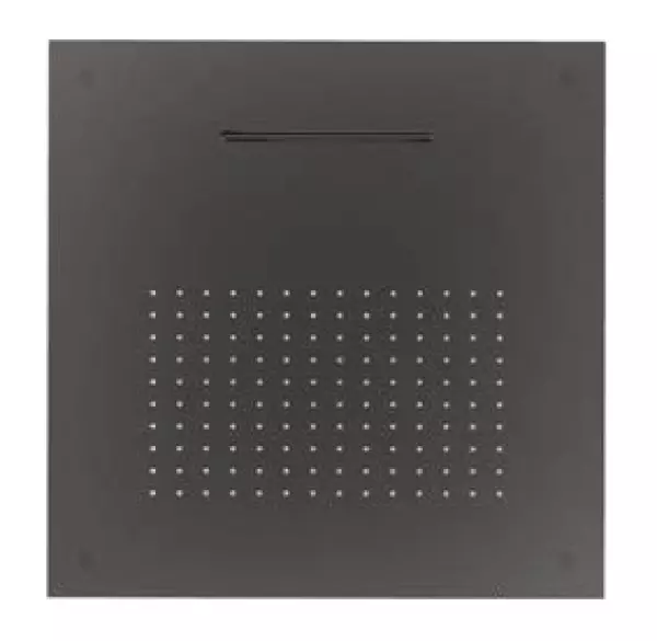 SB Square 316 beépített esőzuhany hullámsugárral 38x38cm PVD gun metal 1208955326