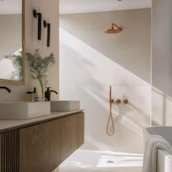 Waterevolution Flow inbouw doucheset met thermostaat regendouche en handdouche geborsteld koper PVD

Waterevolution Flow beépített zuhanykészlet termosztátos esőzuhannyal és kézi zuhannyal, k