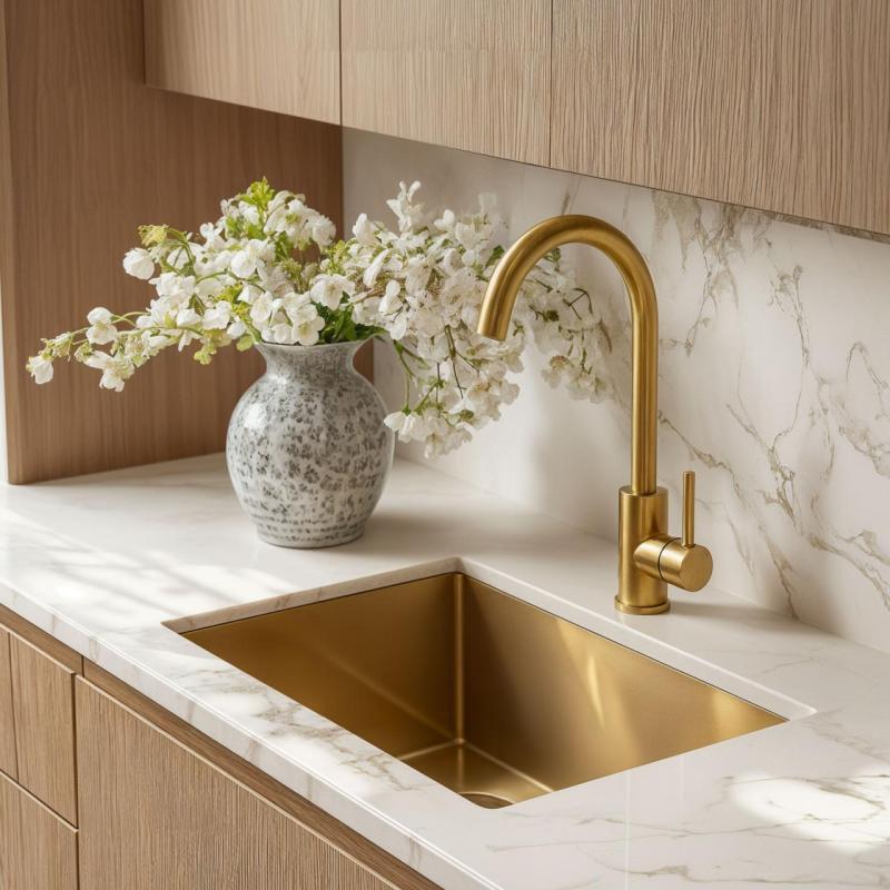 Quadri York konyhai csaptelep PVD matt arany forgatható kifolyóval 1208955905