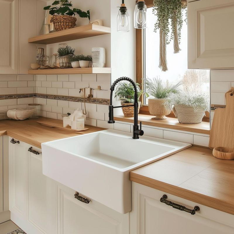 Quadri Derby konyhai csaptelep rugalmas kifolyóval és 2-féle vízsugár funkcióval ellátott zuhannyal, matt fekete 1208955917.