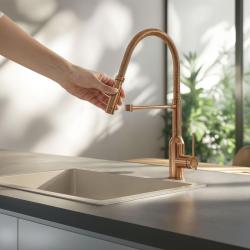 Quadri Stamford hoge keukenmengkraan met flexibele uitloop PVD geborsteld koper 1208956078

Quadri Stamford magas konyhai csaptelep rugalmas kifolyóval, PVD kefélt réz 1208956078