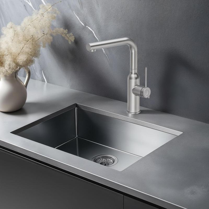 Quadri Stamford konyhai csaptelep kihúzható kifolyóval, rozsdamentes acél 1208956081