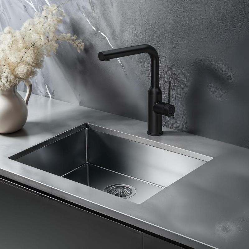 Quadri Stamford konyhai csaptelep kivehető kifolyóval, matt fekete 1208956082