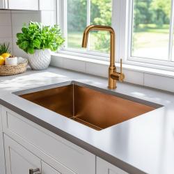 Quadri Stamford konyhai csaptelep pvd réz, forgatható derékszögű kifolyóval 1208956099