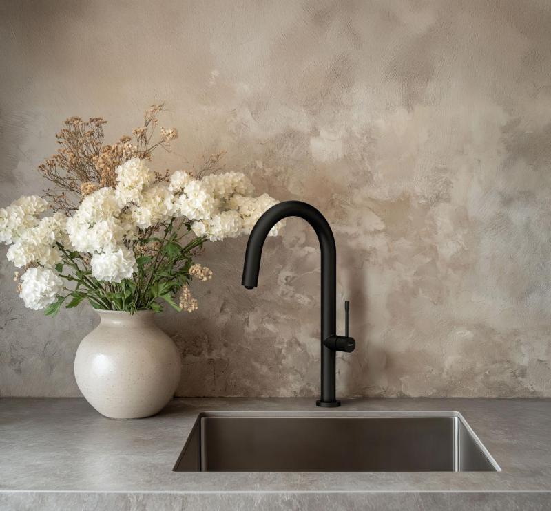 Quadri Brighton keverőcsaptelep matt fekete forgatható kifolyóval 1208956107