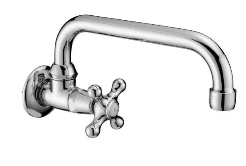 PB klasszikus fali csaptelep csillagfogantyúval hideg vízhez és forgatható kifolyóval bronz 1208956897