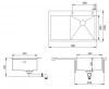 Ausmann Turt gouden spoelbak met afdruipgedeelte links 780x500mm opbouw en vlakbouw 1208956942