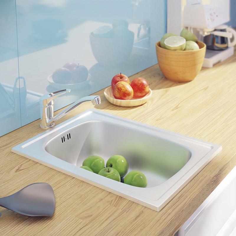 Ausmann Basic kis rozsdamentes acél felépítményű mosogató 35x48 cm, beleértve a szifont 1208956971