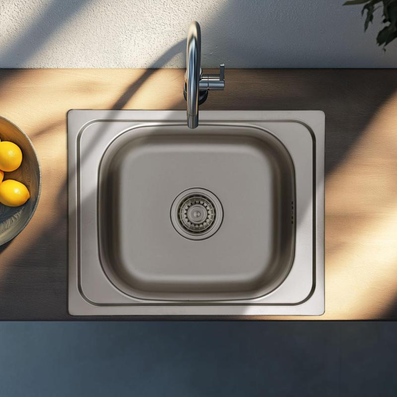 Ausmann Basic rozsdamentes acél mosogató 50x40 cm szifonnal együtt 1208956975