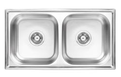 Ausmann Basic dupla rozsdamentes acél mosogatótálca 78x43 cm szifonnal 1208956995