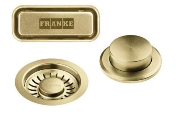 Franke Mythos meesterwerk Korfplugset goud met drukknop voor automatische lediging 112.0653.036