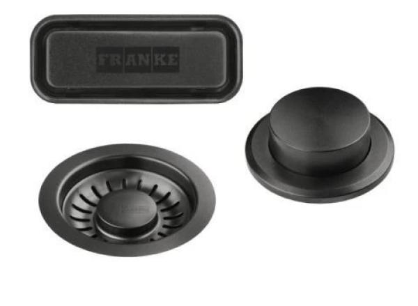 Franke Mythos meesterwerk Korfplugset gun metal met drukknop voor automatische lediging 112.0653.035