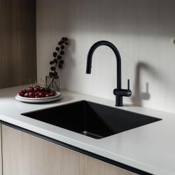 Franke Active J mat zwarte keukenkraan met uittrekbare sproeier 115.0653.404