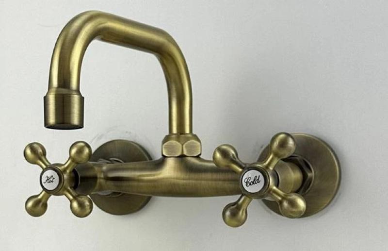 AquaTrimo Vivaldi klasszikus bronz konyhai fali csaptelep felső kifolyóval 21VV7066BN