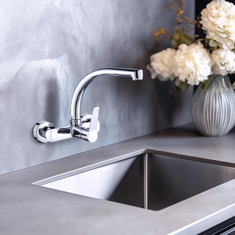 AquaTrimo Chopin konyhai fali csaptelep felső kifolyóval króm 21CP7073CM