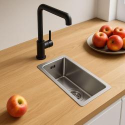 Ausmann Oder kleine roestvrijstalen spoelbak 16x30cm vlakbouw onderbouw en opbouw 1208957115