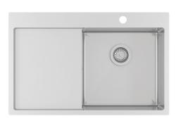 Ausmann Oder Blue roestvrijstalen gootsteen 78x50cm voor vlakbouw en opbouw met afdruipgedeelte 1208957121
