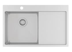 Ausmann Oder Blue roestvrijstalen spoelbak 78x50cm voor vlakbouw en opbouw met afdruipgedeelte 1208957122