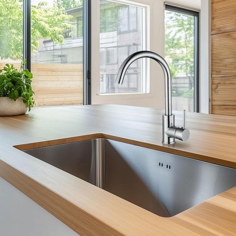 Ausmann Petra konyhai keverőcsaptelep forgatható kifolyóval króm teljesen fém 1208957156