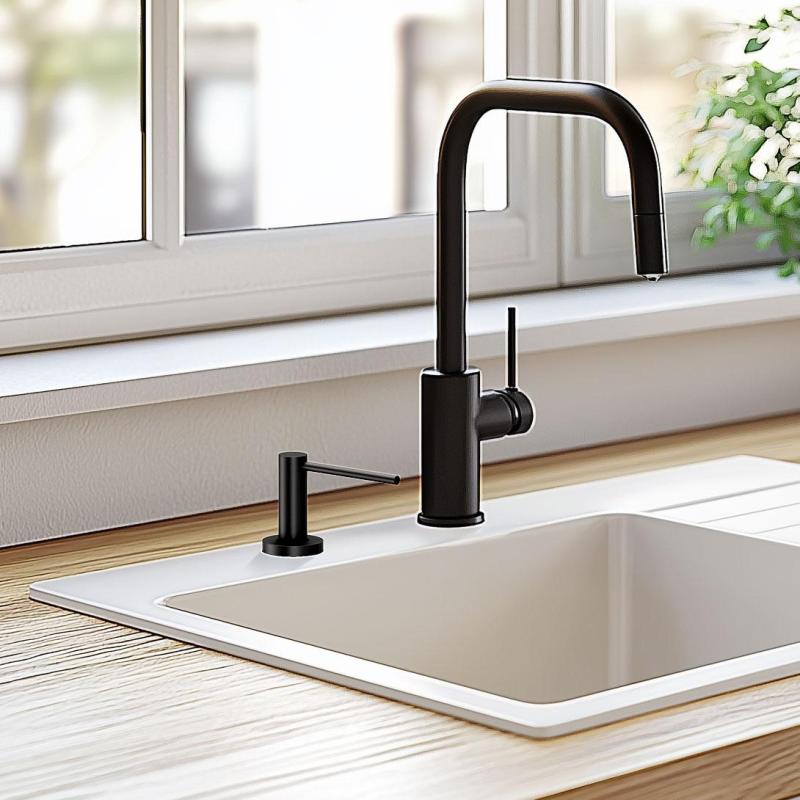 Quadri Swindon Luxe Beépített Szappanadagoló matt fekete felülről utántölthető 1208957213