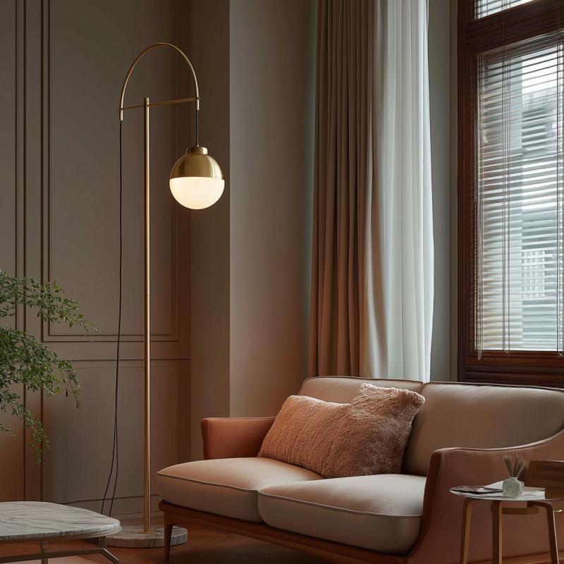 Decor Abies réz arany állólámpa fekete márvány talppal 7573