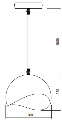 Decor Mavia gömb alakú fekete-sárga függőlámpa 1808