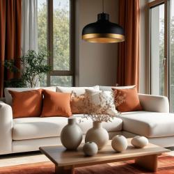 Decor Goldi fekete arany modern függőlámpa átmérője 42 cm 4113