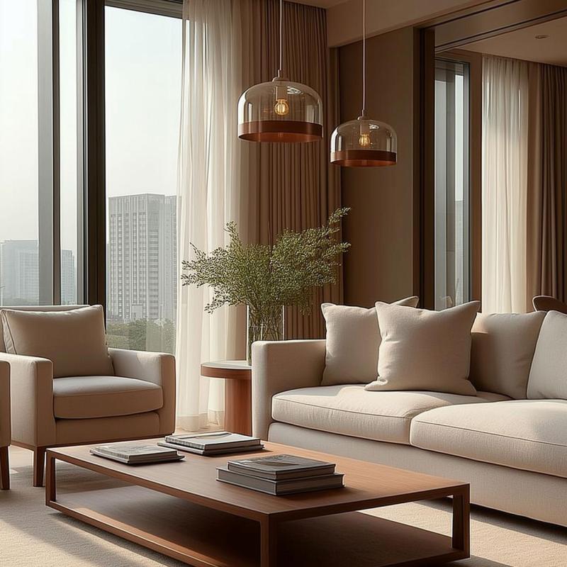 Decor Lati henger alakú borostyán színű függőlámpa üveg átmérő 23,5 cm 7146