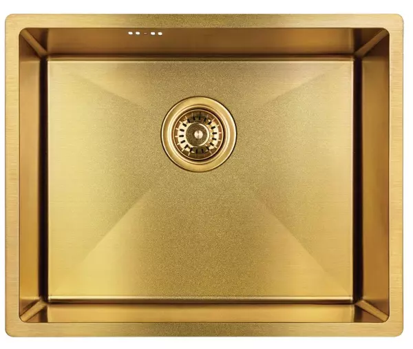 Aquadesign Sinks gouden RVS spoelbak goudkleur PVD goud 50x40 onderbouw vlakbouw en opbouw 1208957698