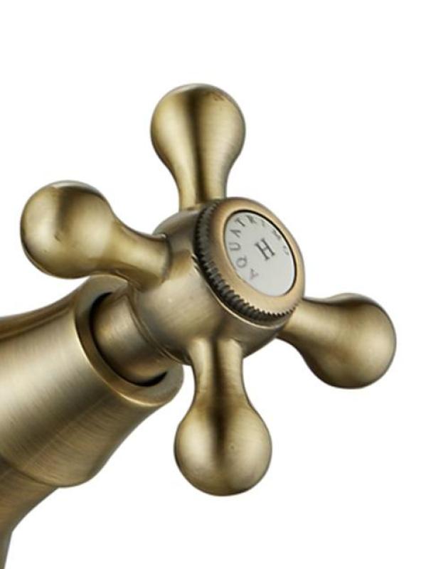 AquaTrimo Windsor 2 lyukas klasszikus konyhai nosztalgikus híd konyhai csaptelep könyök kifolyóval bronz 21WS7653BN