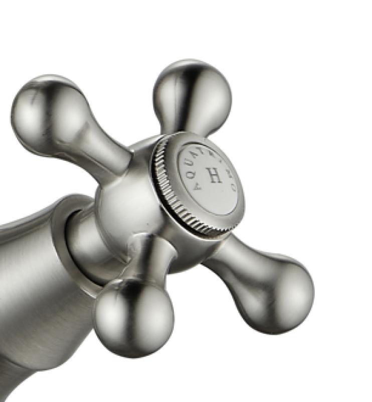 AquaTrimo Windsor 2 lyukas klasszikus konyhai nosztalgikus híd csaptelep derékszögű kifolyóval rozsdamentes acél 21WS7653NM