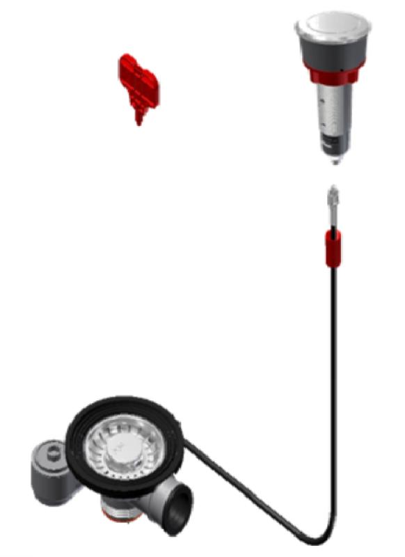 Franke lefolyókészlet mosogatókhoz integrált lefolyóval (turbó) automatikus ürítéssel és rozsdamentes acél nyomógombbal 1208957709